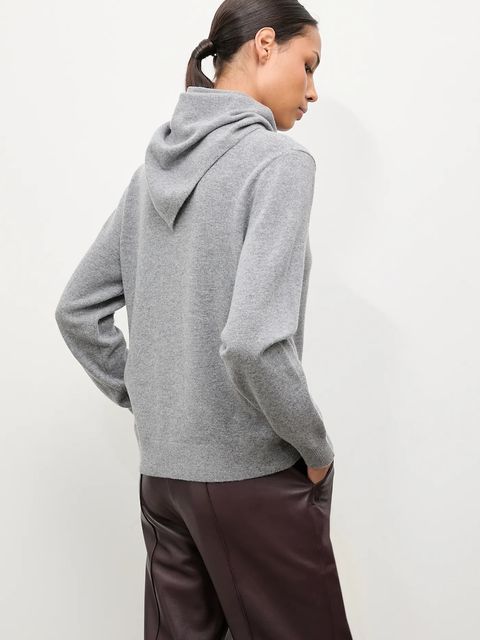 Answear.LAB sweter z wełny merino z apaszką damski kolor szary lekki - zdjęcie produktu nr 2