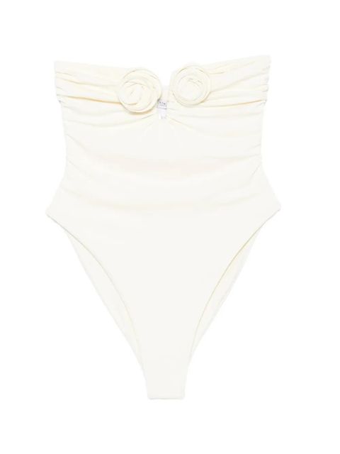 La Reveche Alya floral-appliqué swimsuit - Neutrals - zdjęcie produktu nr 1