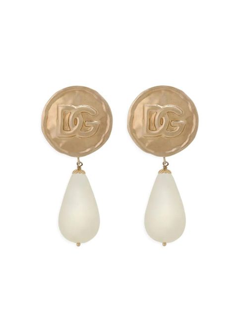 Dolce & Gabbana logo-embossed drop earrings - Gold - zdjęcie produktu nr 1