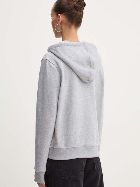 Guess Jeans bluza damska kolor szary z kapturem gładka W4YQ03 KC811