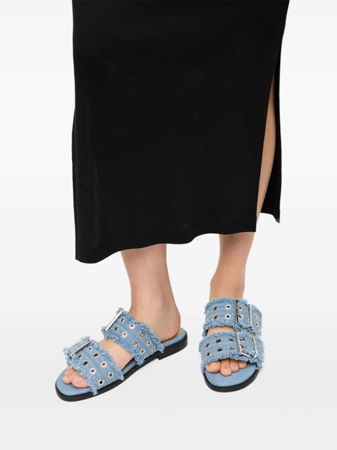 GANNI Feminine denim sandals - Blue