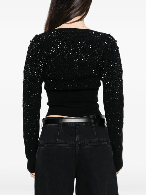 Max Mara Gang beaded V-neck sweater - Black