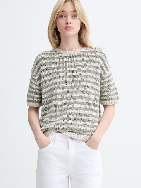 Marc O'Polo T-shirt swetrowy damski z bawełną - zdjęcie produktu nr 1