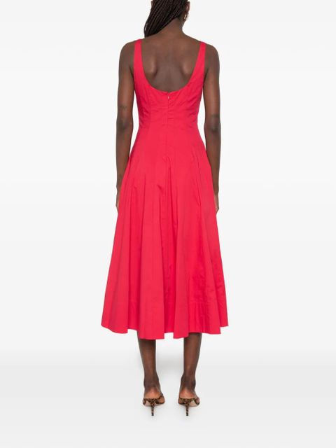 STAUD Wells square-neck midi dress - Red
