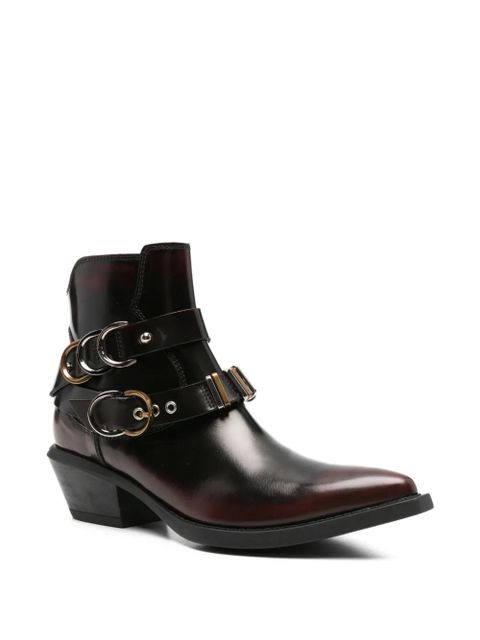 PINKO buckle-strap pointed-toe boots - Red - zdjęcie produktu nr 2