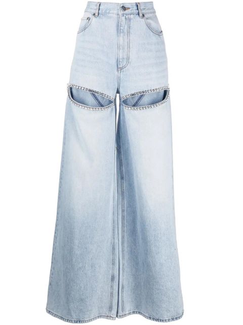 AREA wide-leg crystal jeans - Blue - zdjęcie produktu nr 1