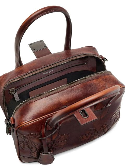 Golden Goose Vita floral leather tote bag - Brown