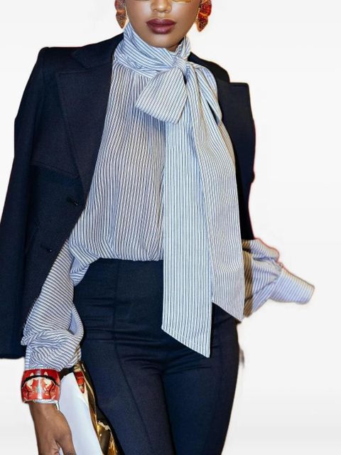 ZIMMERMANN striped balloon-sleeve blouse - White