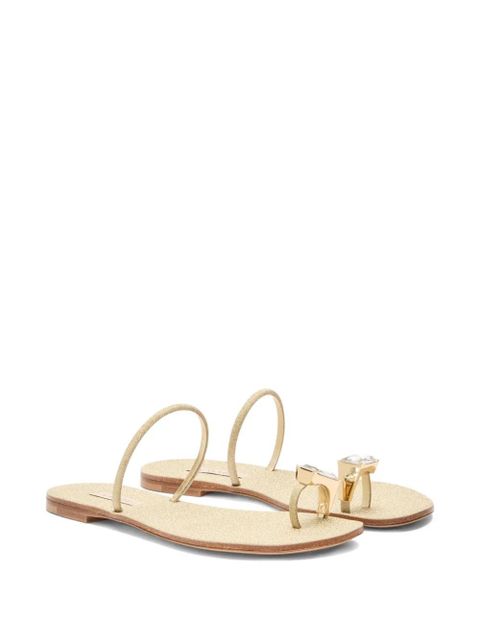 Casadei glitter-embellished flat sandals - Gold - zdjęcie produktu nr 2