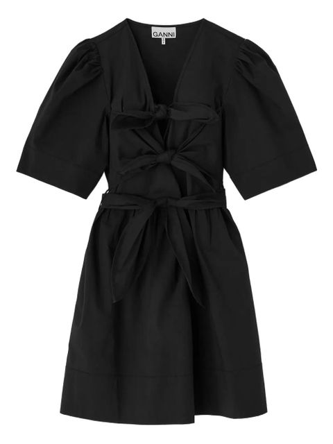 GANNI bow belted mini dress - Black - zdjęcie produktu nr 1