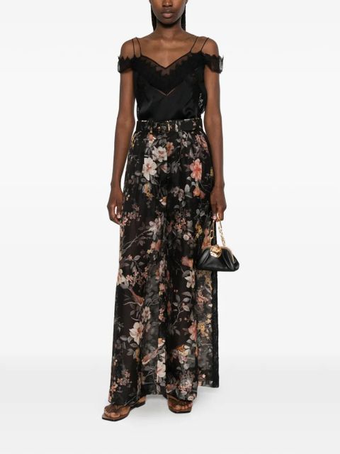 ZIMMERMANN Carousel floral-print palazzo pants - Black - zdjęcie produktu nr 2