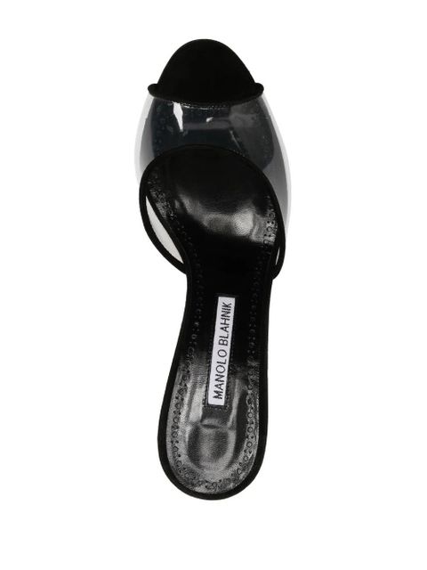 Manolo Blahnik Jadifa transparent heeled 70mm sandals - Black