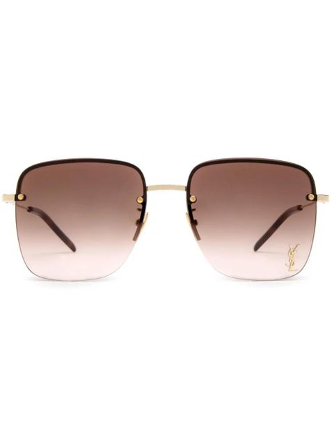 Saint Laurent Eyewear SL 312 logo plaque sunglasses - Gold - zdjęcie produktu nr 1