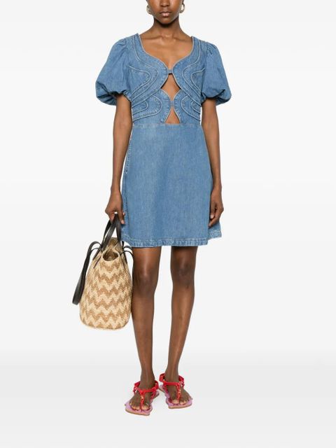 FARM Rio seam-embellishment mini dress - Blue - zdjęcie produktu nr 2