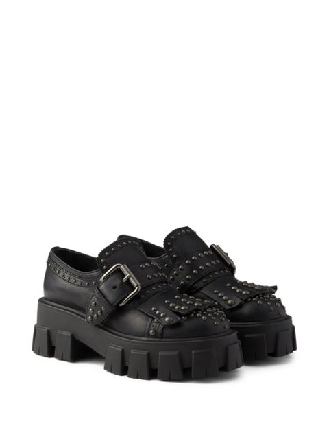 Prada 55mm leather loafers - Black - zdjęcie produktu nr 2