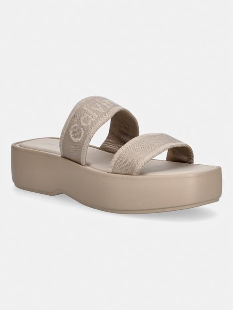 Calvin Klein klapki damskie FLATFORM SNDL WEBBING - zdjęcie produktu nr 1