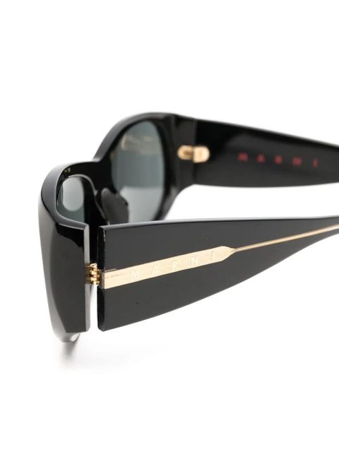 Marni Eyewear wide-arm oval sunglasses - Black