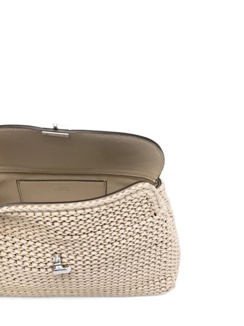 TOTEME Twist-lock fastening leather clutch bag - Neutrals