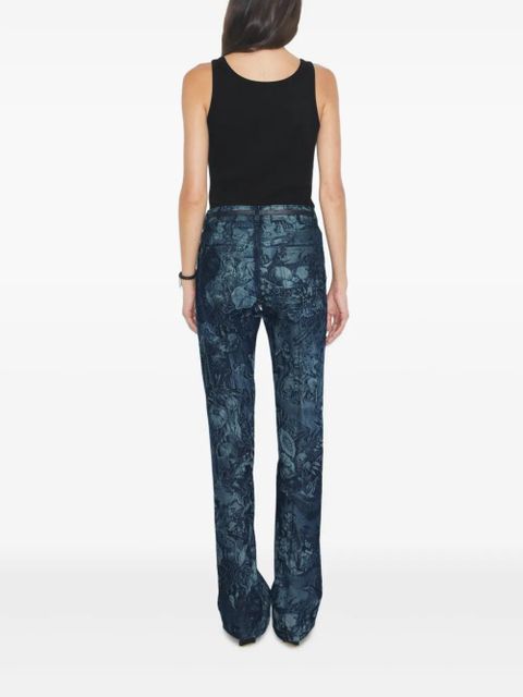 Tory Burch printed-pattern flared jeans - Blue
