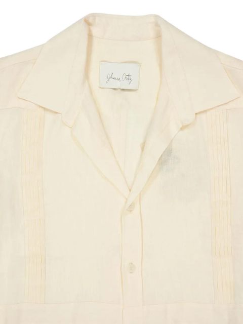 Johanna Ortiz pleated-panel short-sleeve shirt - Neutrals