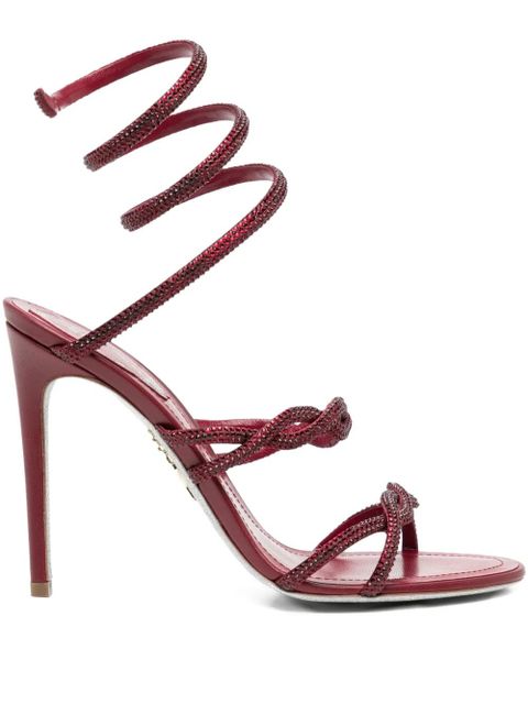 René Caovilla 110mm spiral-embellished knot sandals - Red - zdjęcie produktu nr 1
