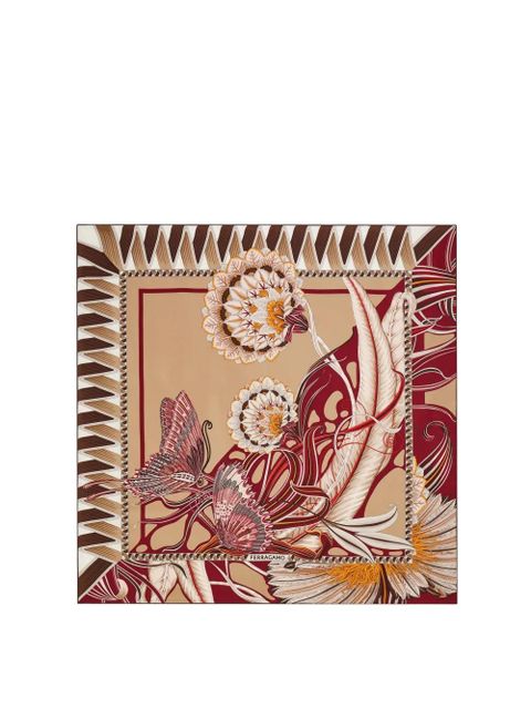Ferragamo butterfly-print silk scarf - Neutrals - zdjęcie produktu nr 1