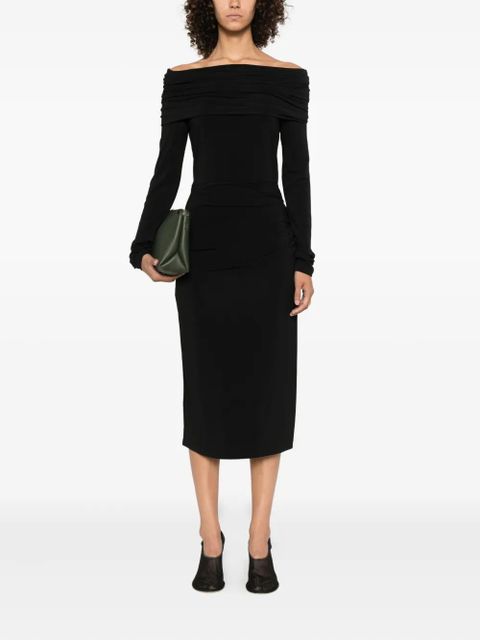 Max Mara off-shoulder draped dress - Black
