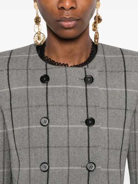 Chloé double-breasted check jacket - Grey