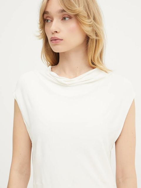 BOSS bluzka damska kolor beżowy gładka 50541896