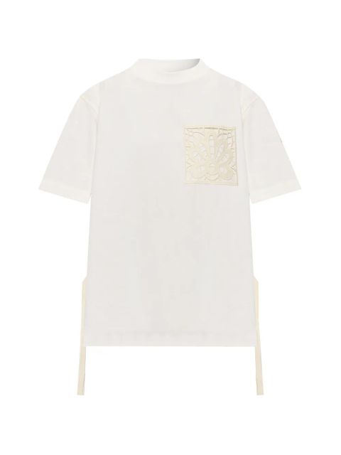 Moncler lace-patch T-shirt - Neutrals - zdjęcie produktu nr 1