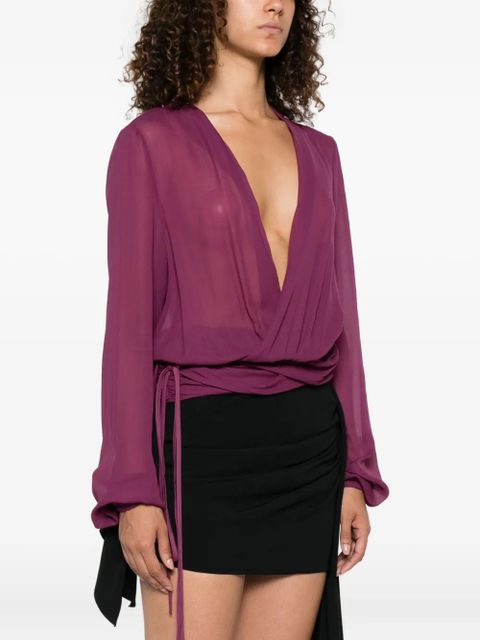The Attico V-neck blouse - Purple - zdjęcie produktu nr 2
