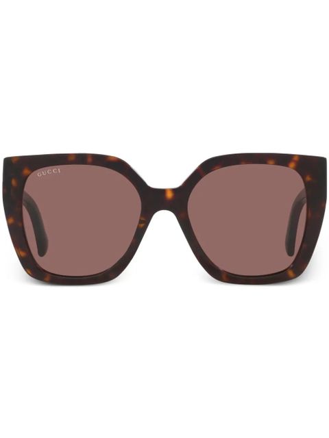 Gucci Eyewear tortoiseshell oversized-frame sunglasses - Green