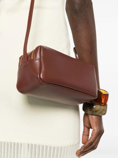 Elleme double-zip leather cross body bag - Brown - zdjęcie produktu nr 2