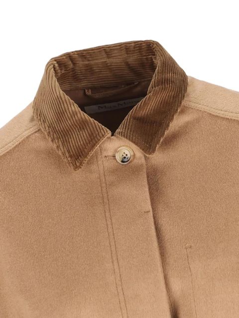 Max Mara LEVA corduroy-collar belted jacket - Brown