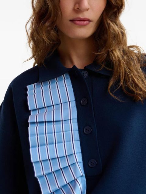 Essentiel Antwerp ruffled-trim polo top - Blue