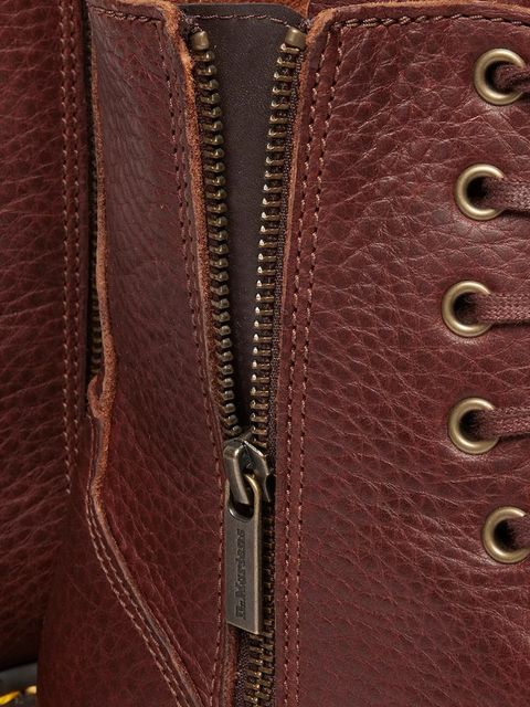 Dr. Martens workery skórzane Jadon damskie kolor bordowy na platformie DM41324200