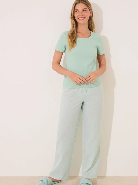 women'secret piżama bawełniana damska kolor zielony bawełniana 3599209 - zdjęcie produktu nr 1