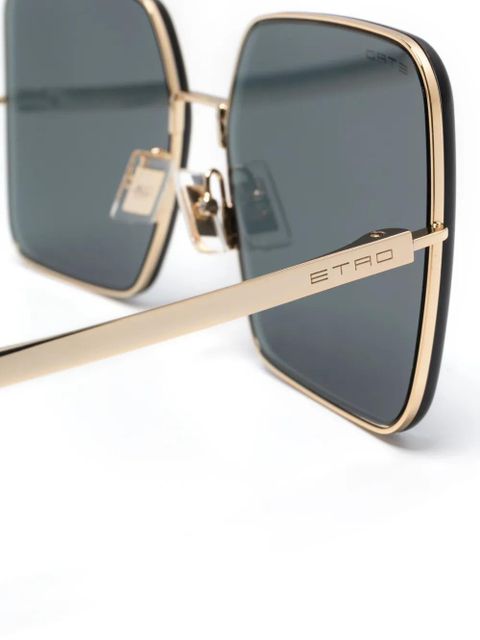ETRO Luxury Metal oversize-frame sunglasses - Gold