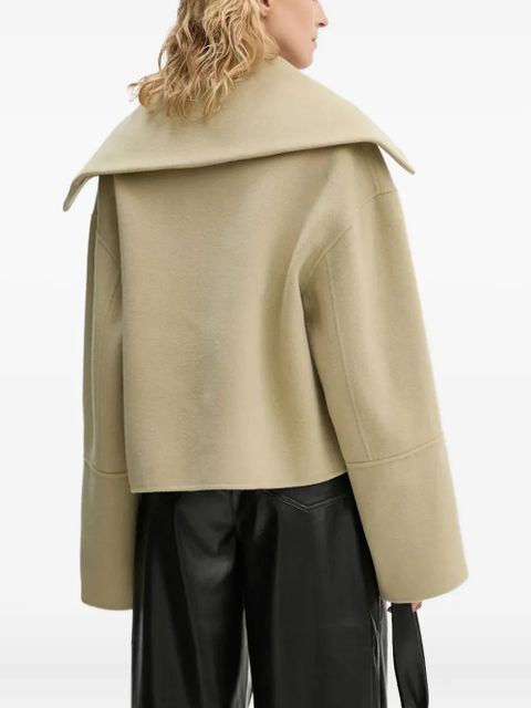 Nanushka oversized-collar top - Neutrals