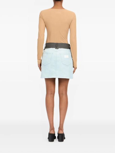 MM6 Maison Margiela frayed mini skirt - Blue