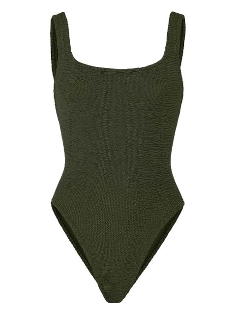 Hunza G square-neck textured swimsuit - Green - zdjęcie produktu nr 1