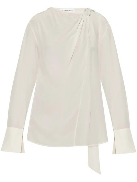 Victoria Beckham ruched-detailing blouse - Neutrals - zdjęcie produktu nr 1