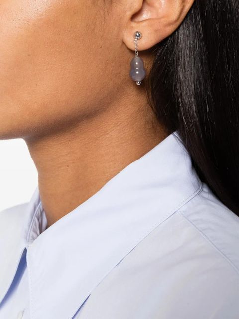 LEMAIRE carved-stone earrings - Grey