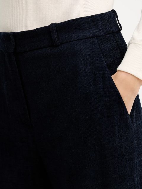 Haveone spodnie damskie kolor granatowy szerokie high waist PCB-P033