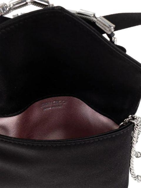 Jimmy Choo bow chain clutch bag - Black