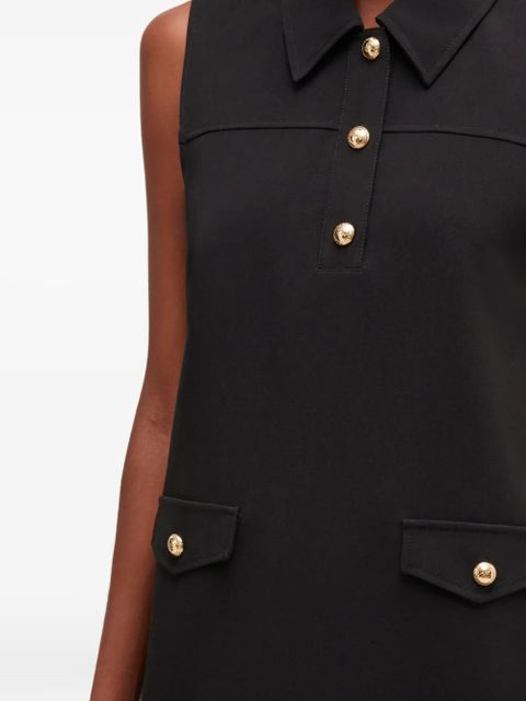 GANNI button ruffled dress - Black