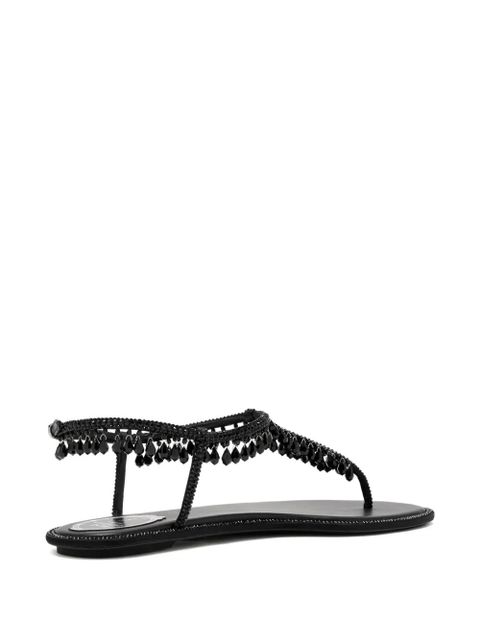 René Caovilla teardrop-beads embellished sandals - Black