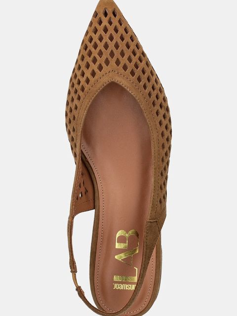 Answear.LAB baleriny zamszowe kolor brązowy z odkrytą piętą