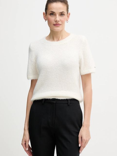 Tommy Hilfiger sweter z dodatkiem wełny damski kolor beżowy WW0WW47650 - zdjęcie produktu nr 1