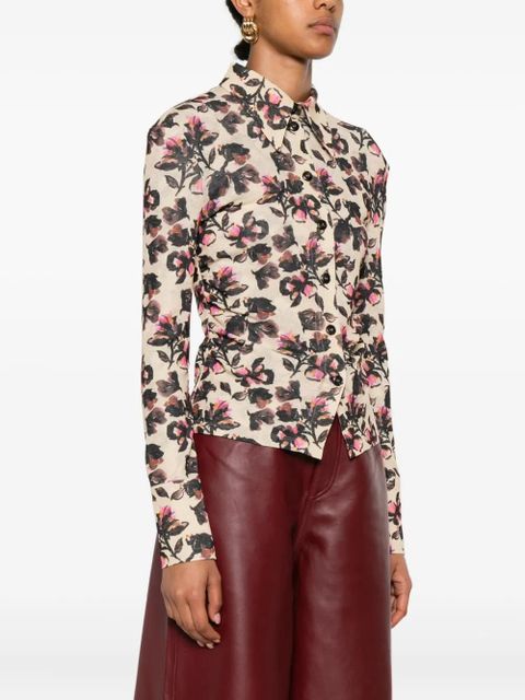 Nanushka floral-print long-sleeved shirt - Neutrals - zdjęcie produktu nr 2